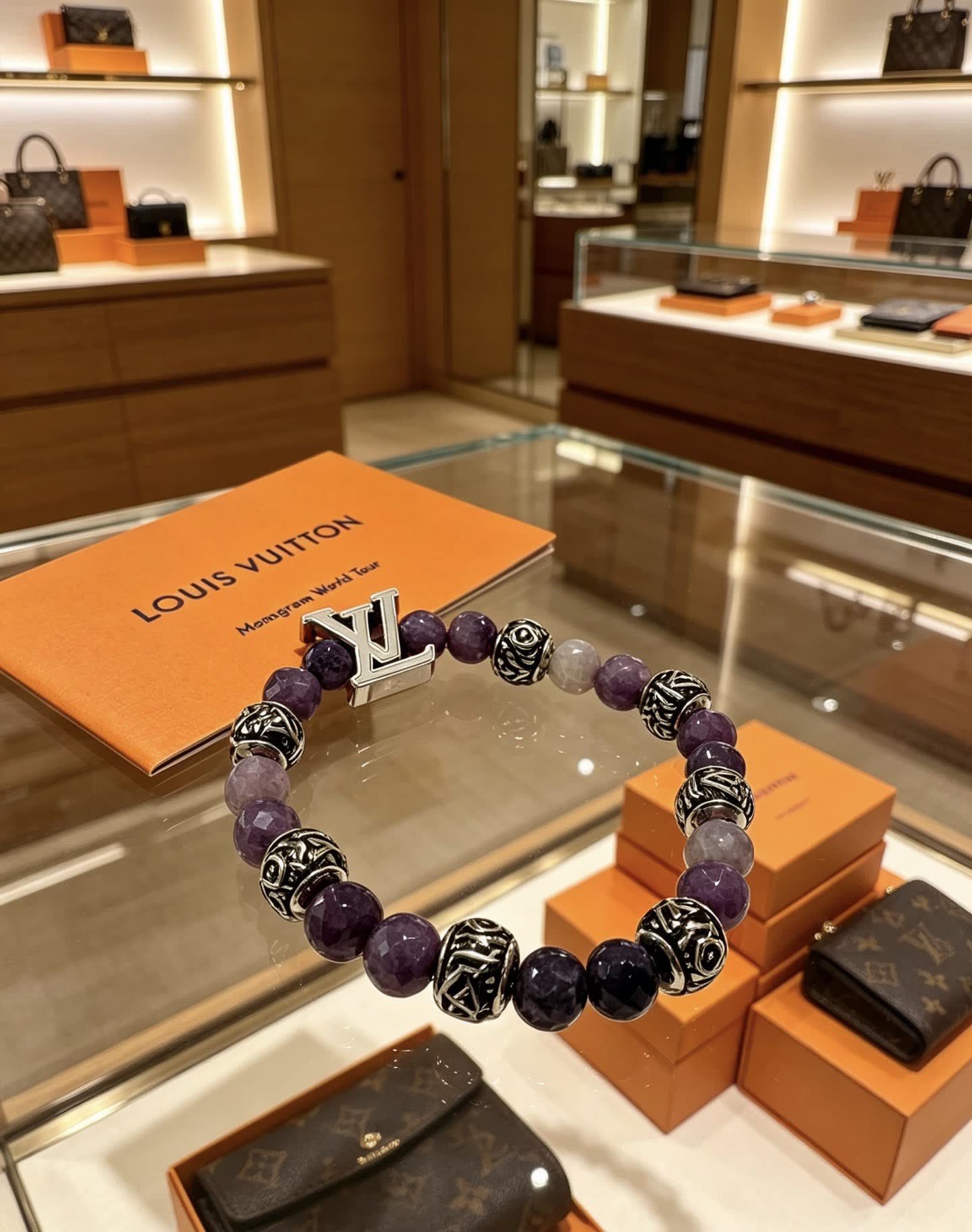 Louis Vuitton Amethyst Beaded Bracelet Louis Vuitton Amethyst Beaded Bracelet
